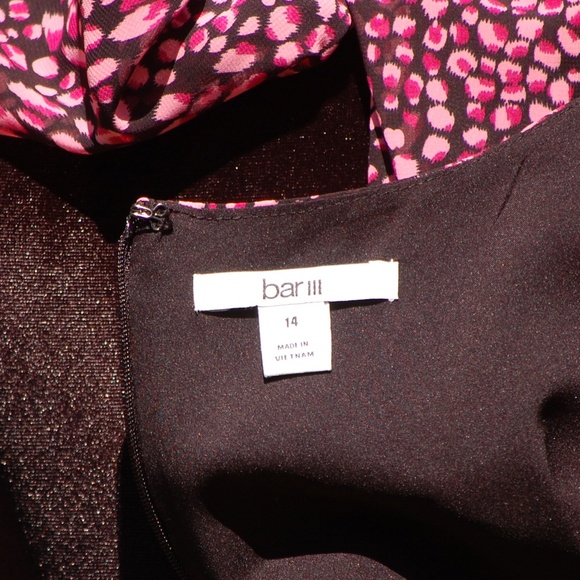 Bar III Dotted Short Sleeve Fit And Flare Mini Dress - Picture 6 of 6